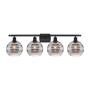 Innovations Lighting Rochester 4 Light 38" Wide Vanity Light Matte Black / Smoked