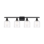 Innovations Lighting Bella 4 Light 36" Wide Vanity Light Matte Black / Clear