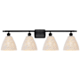 Innovations Lighting Bristol Natural 4 Light 38" Wide Vanity Light Matte Black / Natural