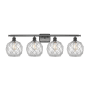 Innovations Lighting Farmhouse Rope 4 Light 36" Wide Bathroom Vanity Light Oil Rubbed Bronze / Clear / White