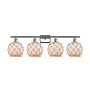 Innovations Lighting Farmhouse Rope 4 Light 36" Wide Bathroom Vanity Light Polished Chrome / White / Black