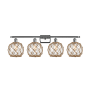 Innovations Lighting Farmhouse Rope 4 Light 36" Wide Bathroom Vanity Light Polished Chrome / Clear / Black