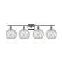 Innovations Lighting Farmhouse Rope 4 Light 36" Wide Bathroom Vanity Light Polished Chrome / Clear / White