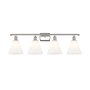 Innovations Lighting Berkshire 4 Light 38" Wide Vanity Light Polished Nickel / Matte White