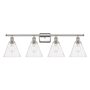 Innovations Lighting Berkshire 4 Light 38" Wide Vanity Light Polished Nickel / Seedy