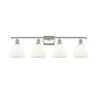 Innovations Lighting Bristol Glass 4 Light 38" Wide Vanity Light Polished Nickel / Matte White