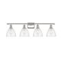 Innovations Lighting Bristol Glass 4 Light 38" Wide Vanity Light Polished Nickel / Seedy