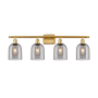 Innovations Lighting Bella 4 Light 36" Wide Vanity Light Satin Gold / Light Smoke