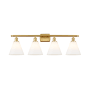 Innovations Lighting Berkshire 4 Light 38" Wide Vanity Light Satin Gold / Matte White