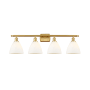 Innovations Lighting Bristol Glass 4 Light 38" Wide Vanity Light Satin Gold / Matte White