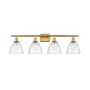 Innovations Lighting Bristol Glass 4 Light 38" Wide Vanity Light Satin Gold / Seedy