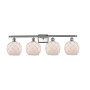 Innovations Lighting Farmhouse Rope 4 Light 36" Wide Bathroom Vanity Light Brushed Satin Nickel / White