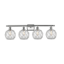Innovations Lighting Farmhouse Rope 4 Light 36" Wide Bathroom Vanity Light Brushed Satin Nickel / Clear / White