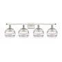 Innovations Lighting Rochester 4 Light 38" Wide Vanity Light White Polished Chrome / Clear