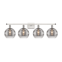 Innovations Lighting Rochester 4 Light 38" Wide Vanity Light White Polished Chrome / Smoked