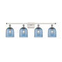 Innovations Lighting Bella 4 Light 36" Wide Vanity Light White Polished Chrome / Princess Blue