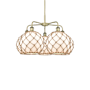 Innovations Lighting Farmhouse Rope 5 Light 29" Wide Chandelier Antique Brass / White Glass with Brown Rope