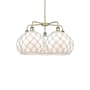 Innovations Lighting Farmhouse Rope 5 Light 29" Wide Chandelier Antique Brass / White Glass with White Rope