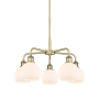 Innovations Lighting Athens 5 Light 24" Wide Chandelier Antique Brass / Matte White