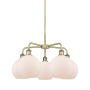 Innovations Lighting Athens 5 Light 26" Wide Chandelier Antique Brass / Matte White