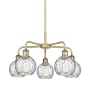 Innovations Lighting Athens Water Glass 5 Light 24" Wide Chandelier Antique Brass / Clear Water Glass