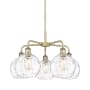 Innovations Lighting Athens Water Glass 5 Light 26" Wide Chandelier Antique Brass / Clear Water Glass