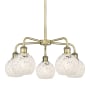 Innovations Lighting White Mouchette 5 Light 24" Wide Chandelier Antique Brass / White Mouchette