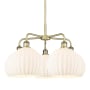 Innovations Lighting White Venetian 5 Light 28" Wide Chandelier Antique Brass / White Venetian