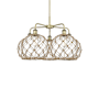 Innovations Lighting Farmhouse Rope 5 Light 29" Wide Chandelier Antique Brass / Clear Glass with Brown Rope