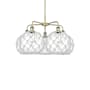 Innovations Lighting Farmhouse Rope 5 Light 29" Wide Chandelier Antique Brass / Clear Glass with White Rope