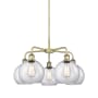 Innovations Lighting Athens 5 Light 26" Wide Chandelier Antique Brass / Clear