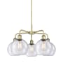 Innovations Lighting Athens 5 Light 26" Wide Chandelier Antique Brass / Seedy