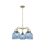 Innovations Lighting Bella 5 Light 24" Wide Chandelier Antique Brass / Princess Blue
