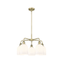Innovations Lighting Bella 5 Light 24" Wide Chandelier Antique Brass / Gloss White