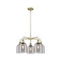 Innovations Lighting Bella 5 Light 24" Wide Chandelier Antique Brass / Light Smoke