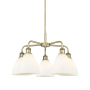 Innovations Lighting Bristol Glass 5 Light 26" Wide Chandelier Antique Brass / Matte White