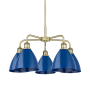 Innovations Lighting Ballston Dome 5 Light 26" Wide Chandelier Antique Brass / Blue