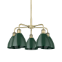 Innovations Lighting Ballston Dome 5 Light 26" Wide Chandelier Antique Brass / Green