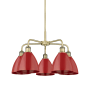 Innovations Lighting Ballston Dome 5 Light 26" Wide Chandelier Antique Brass / Red