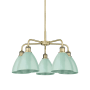 Innovations Lighting Ballston Dome 5 Light 26" Wide Chandelier Antique Brass / Seafoam