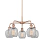 Innovations Lighting Belfast 5 Light 24" Wide Chandelier Antique Copper / Clear Crackle