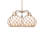 Innovations Lighting Farmhouse Rope 5 Light 29" Wide Chandelier Antique Copper / White Glass with Brown Rope