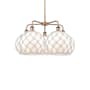 Innovations Lighting Farmhouse Rope 5 Light 29" Wide Chandelier Antique Copper / White Glass with White Rope