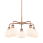 Innovations Lighting Athens 5 Light 24" Wide Chandelier Antique Copper / Matte White
