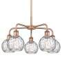 Innovations Lighting Athens Water Glass 5 Light 24" Wide Chandelier Antique Copper / Clear Water Glass
