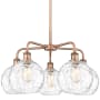 Innovations Lighting Athens Water Glass 5 Light 26" Wide Chandelier Antique Copper / Clear Water Glass