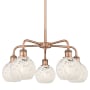 Innovations Lighting White Mouchette 5 Light 24" Wide Chandelier Antique Copper / White Mouchette