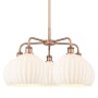 Innovations Lighting White Venetian 5 Light 28" Wide Chandelier Antique Copper / White Venetian