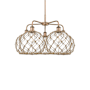 Innovations Lighting Farmhouse Rope 5 Light 29" Wide Chandelier Antique Copper / Clear Glass with Brown Rope