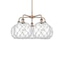 Innovations Lighting Farmhouse Rope 5 Light 29" Wide Chandelier Antique Copper / Clear Glass with White Rope